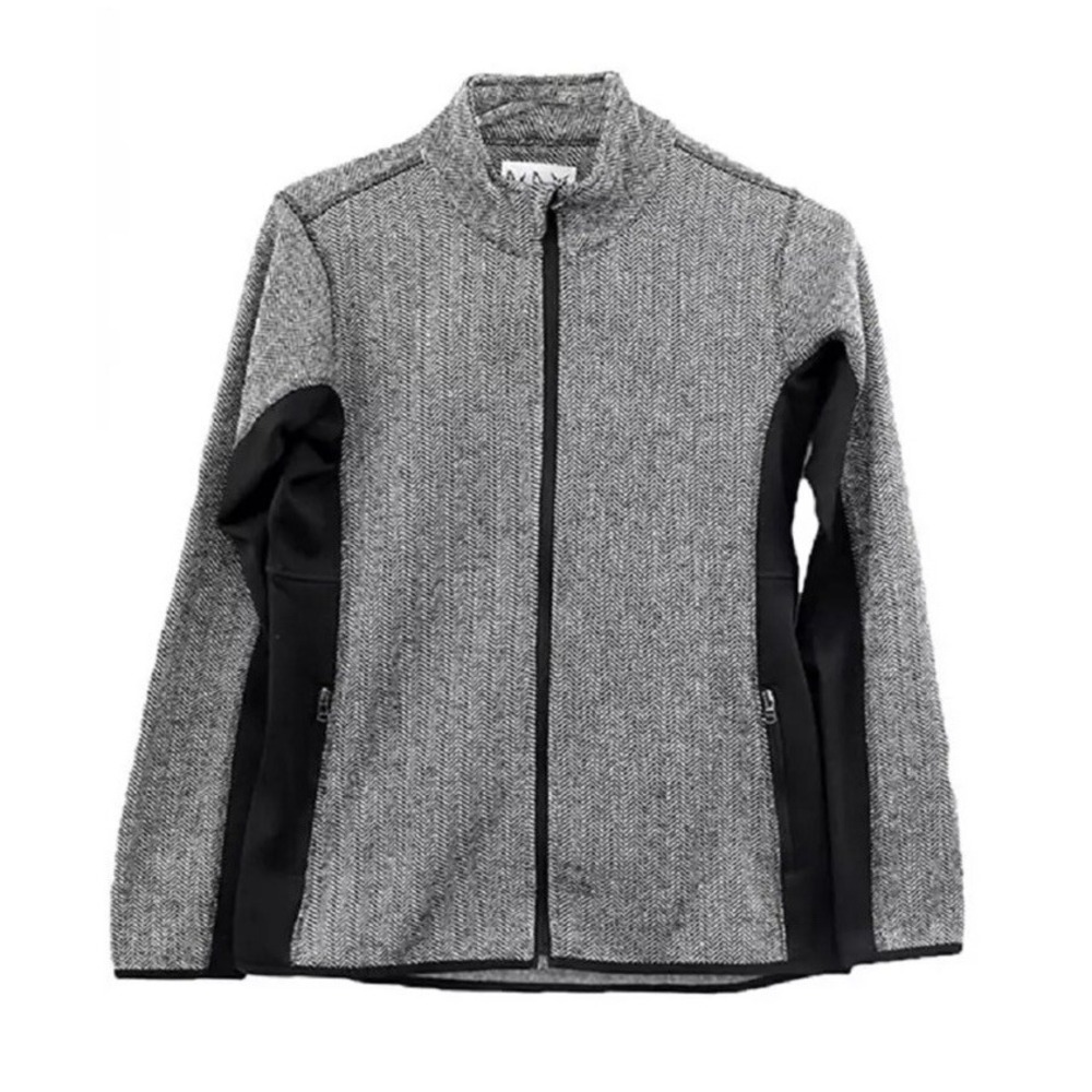 Marc New York Ladies' Full Zip Fleece Herringbone Jacket Black Small